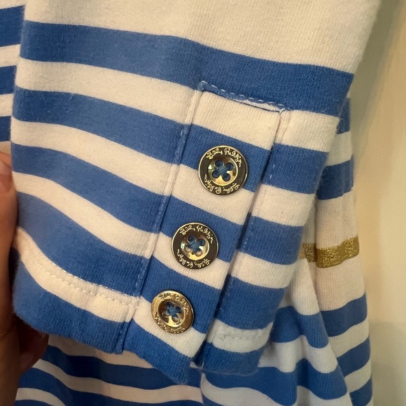 Lilly Pulitzer Lena Lapis Blue Tiki Stripe dress Sz Small - Picture 6 of 8